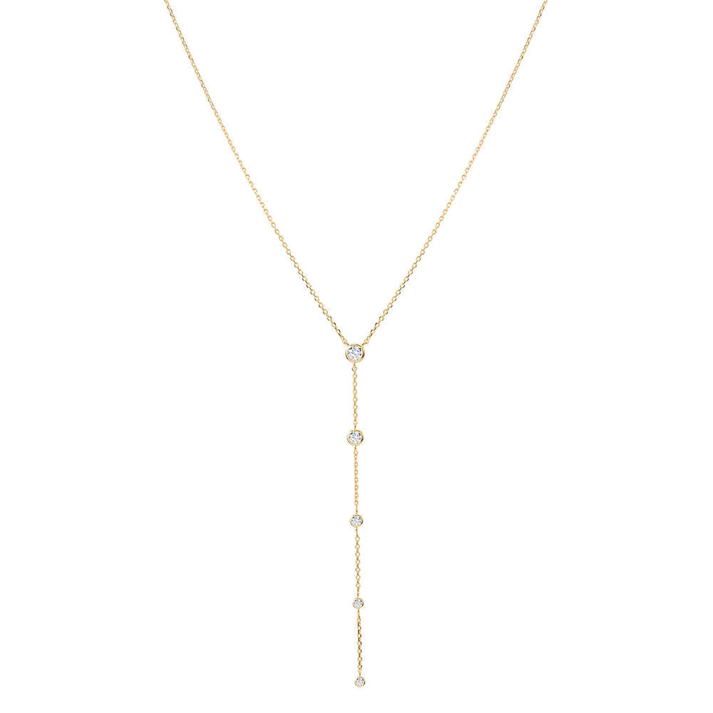 Illuminess™ Gold Vermeil Goddess Sparkle Lariat BLOOMTINE | Earth Angel HQ