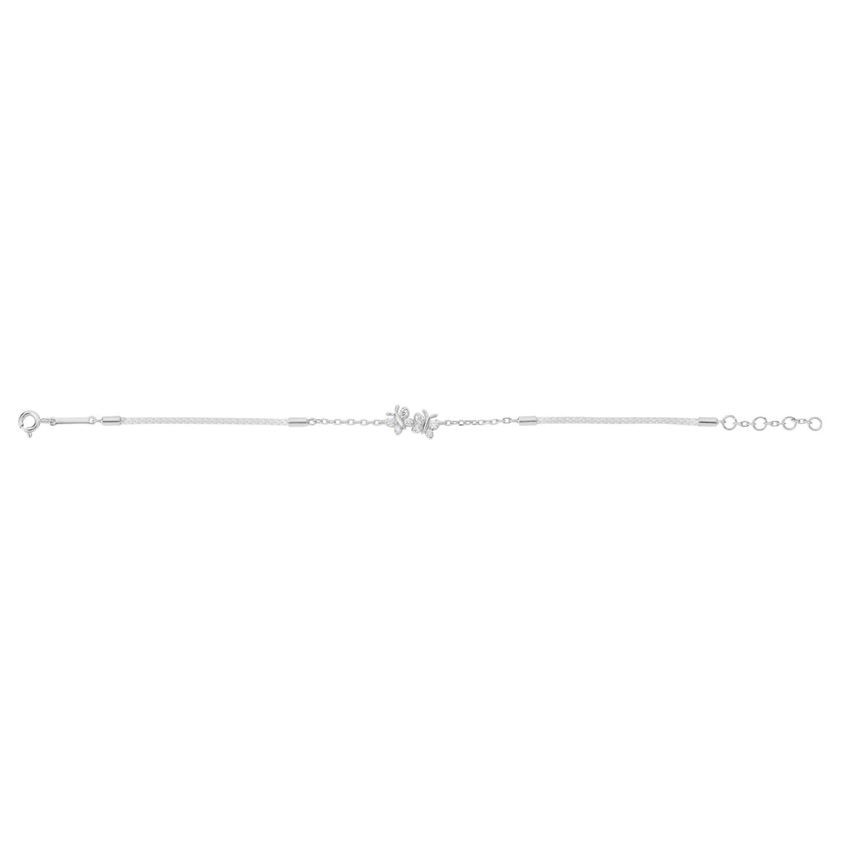 Enchanting Flutterfly™ (Butterfly) Sterling Silver Silk Cord Bracelet BLOOMTINE | Earth Angel HQ
