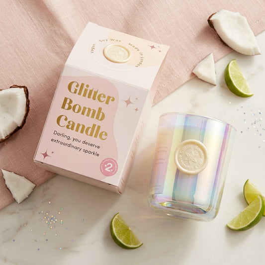 Milky Way | Glitter Bomb™ Luxury Gift Candle In Coconut, Citrus & Vanilla 280G BLOOMTINE | Earth Angel HQ