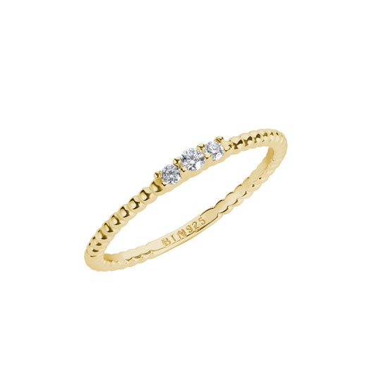 Illuminess™ Gold Vermeil Trio Textured Stacking Ring BLOOMTINE | Earth Angel HQ