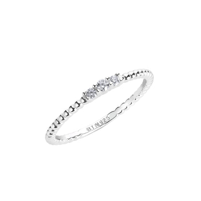 Illuminess™ Sterling Silver Trio Textured Stacking Ring BLOOMTINE | Earth Angel HQ
