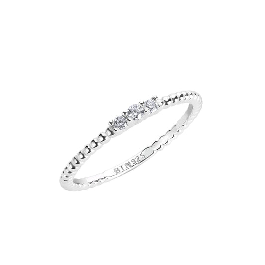 Illuminess™ Sterling Silver Trio Textured Stacking Ring BLOOMTINE | Earth Angel HQ