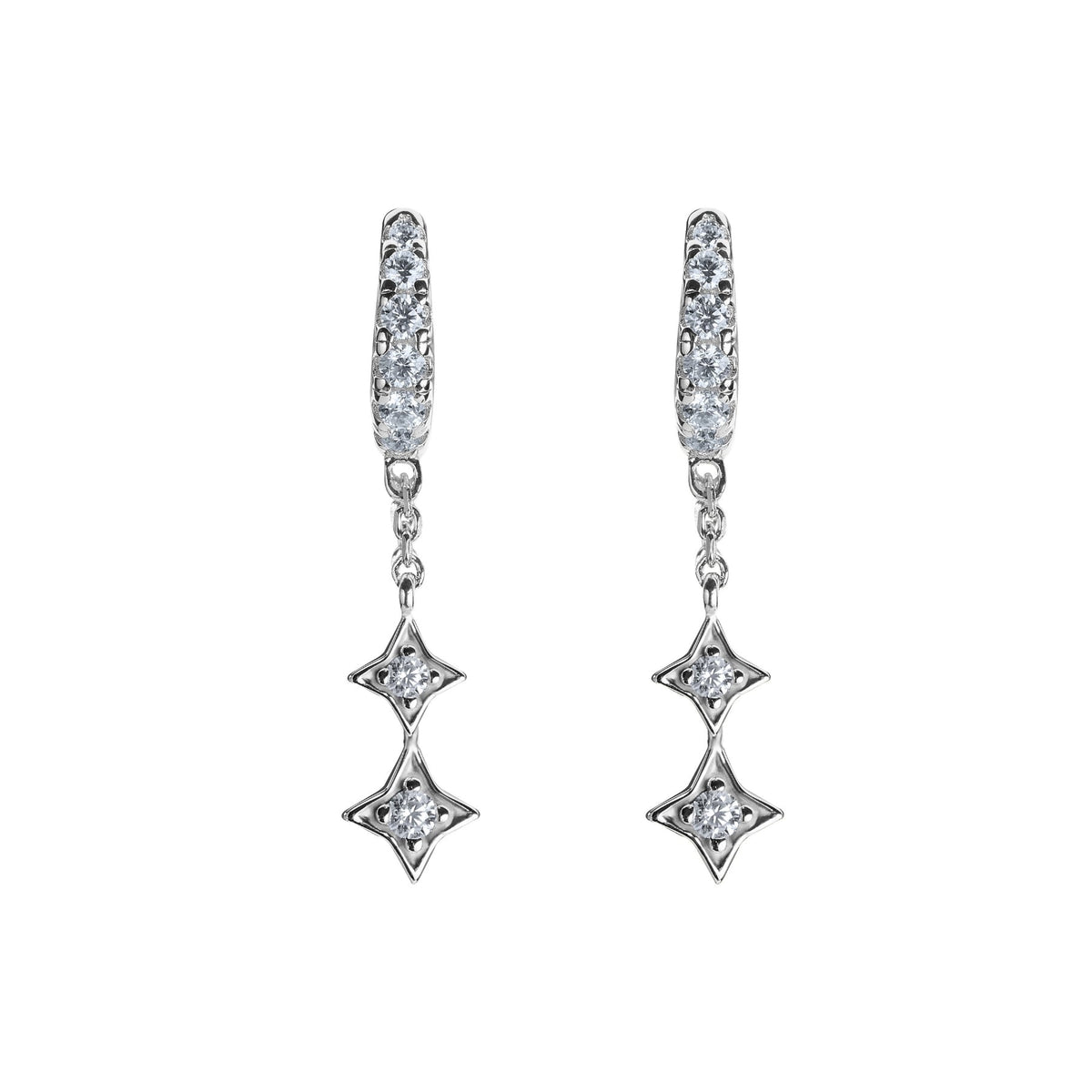 Illuminess™ Mini Sterling Silver Shooting Star Huggies BLOOMTINE | Earth Angel HQ
