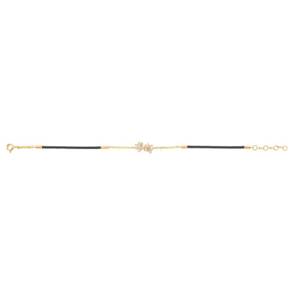 Enchanting Flutterfly™ Gold Vermeil Black Silk Cord Butterfly Bracelet BLOOMTINE | Earth Angel HQ