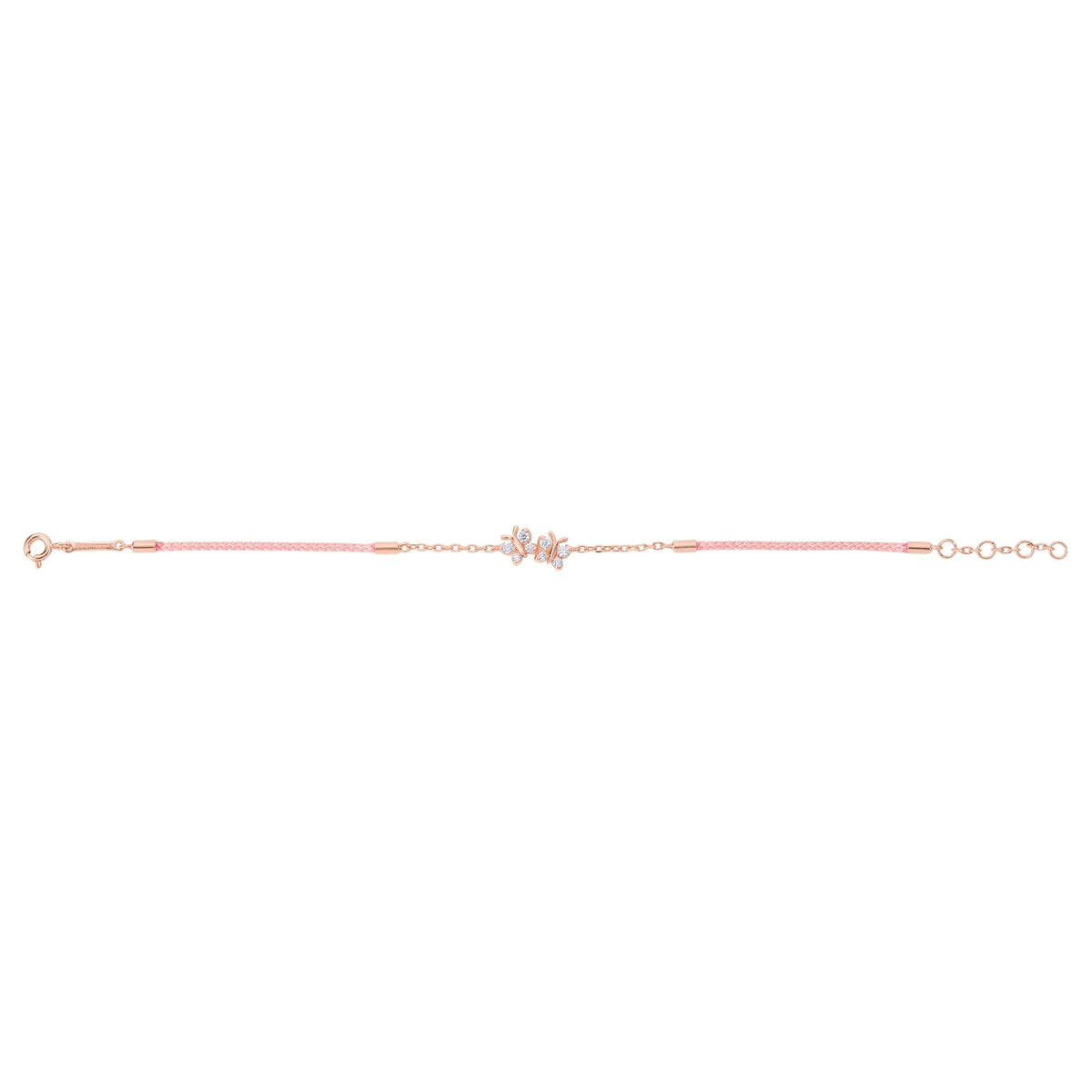 Enchanting Flutterfly™ Rose Gold Vermeil Silk Cord Butterfly Bracelet BLOOMTINE | Earth Angel HQ