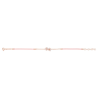 Enchanting Flutterfly™ Rose Gold Vermeil Silk Cord Butterfly Bracelet BLOOMTINE | Earth Angel HQ