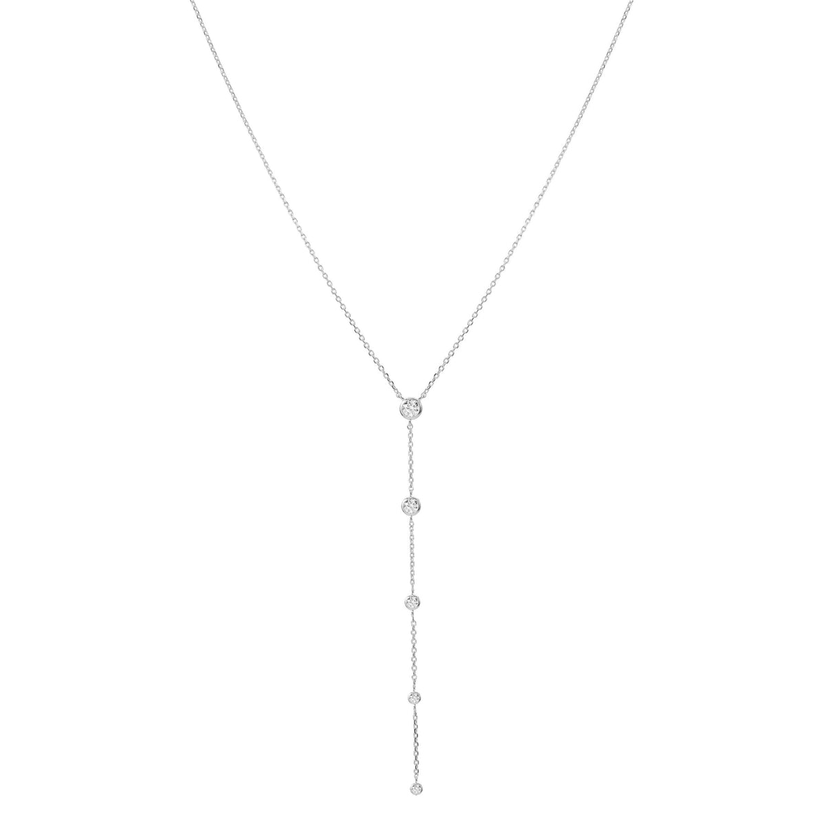 Illuminess™ Sterling Silver Diamond Goddess Sparkle Lariat BLOOMTINE | Earth Angel HQ