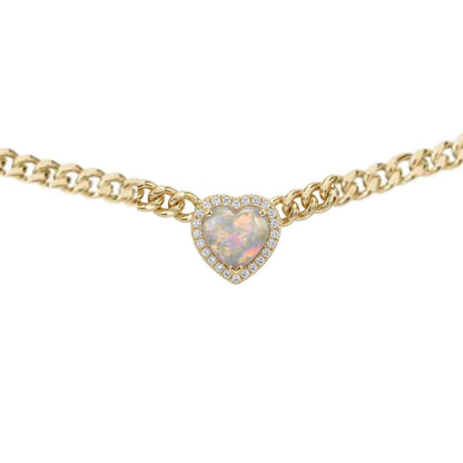 Loves Frequency™ Mini Fire Opal Gold Heart Necklace BLOOMTINE | Earth Angel HQ