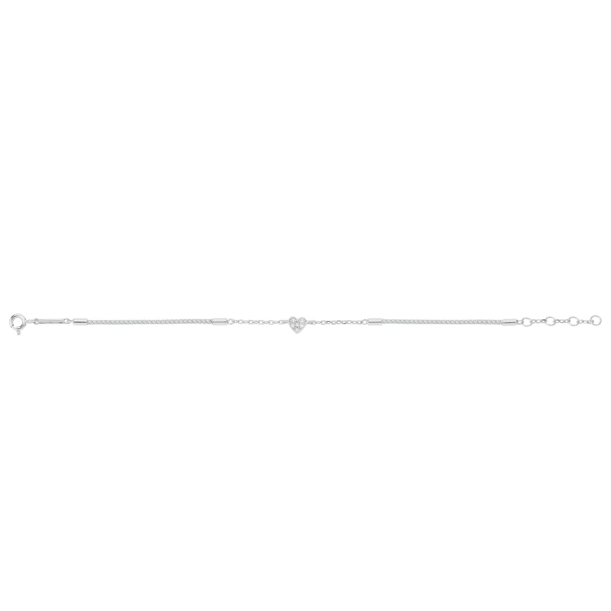 Mini Heart Sterling Silver Silk Cord Bracelet BLOOMTINE | Earth Angel HQ