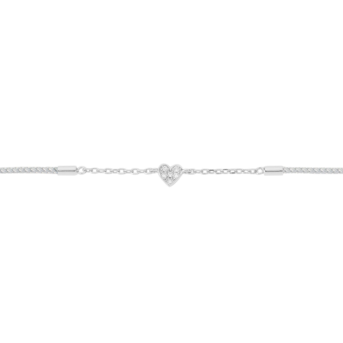Mini Heart Sterling Silver Silk Cord Bracelet BLOOMTINE | Earth Angel HQ