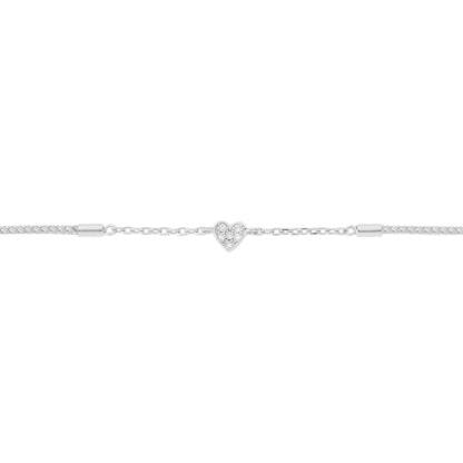 Mini Heart Sterling Silver Silk Cord Bracelet BLOOMTINE | Earth Angel HQ