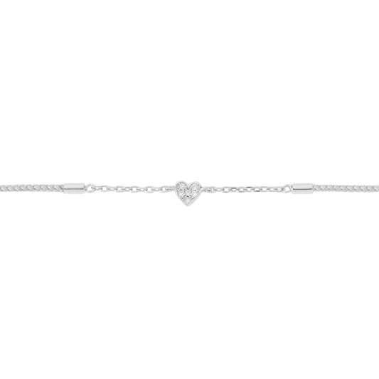 Mini Heart Sterling Silver Silk Cord Bracelet BLOOMTINE | Earth Angel HQ