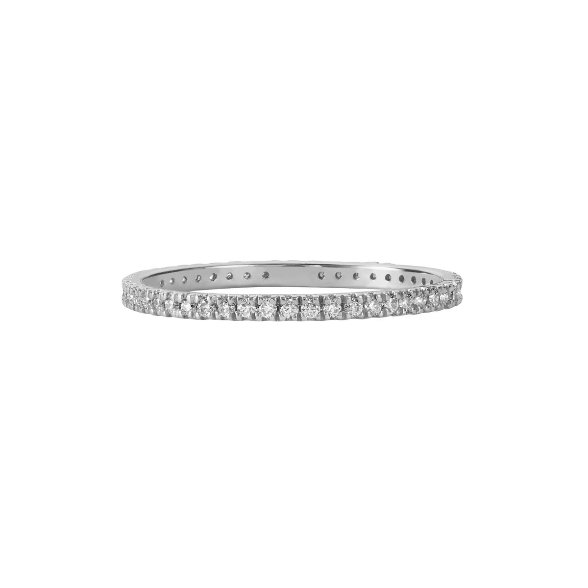 Illuminess™ Sterling Silver French Pavé Eternity Sparkle Stacking Ring BLOOMTINE | Earth Angel HQ