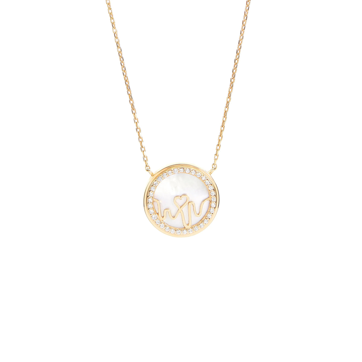 Loves Frequency™ 18K Mother of Pearl Diamond Pendant image 2