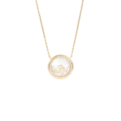 Loves Frequency™ 18K Mother of Pearl Diamond Pendant image 2