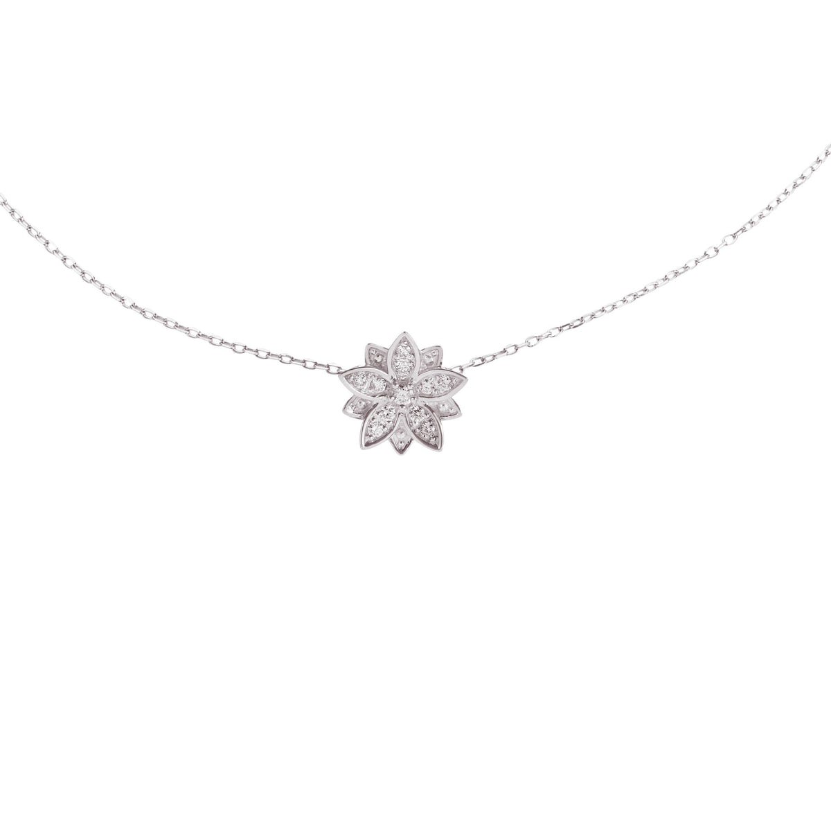 Eternal Bloom™ 14K White Gold Diamond Flower Choker / Necklace BLOOMTINE | Earth Angel HQ