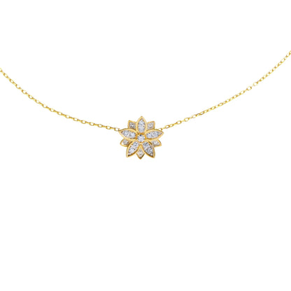 Eternal Bloom™ 14K Gold Diamond Flower Choker / Necklace BLOOMTINE | Earth Angel HQ