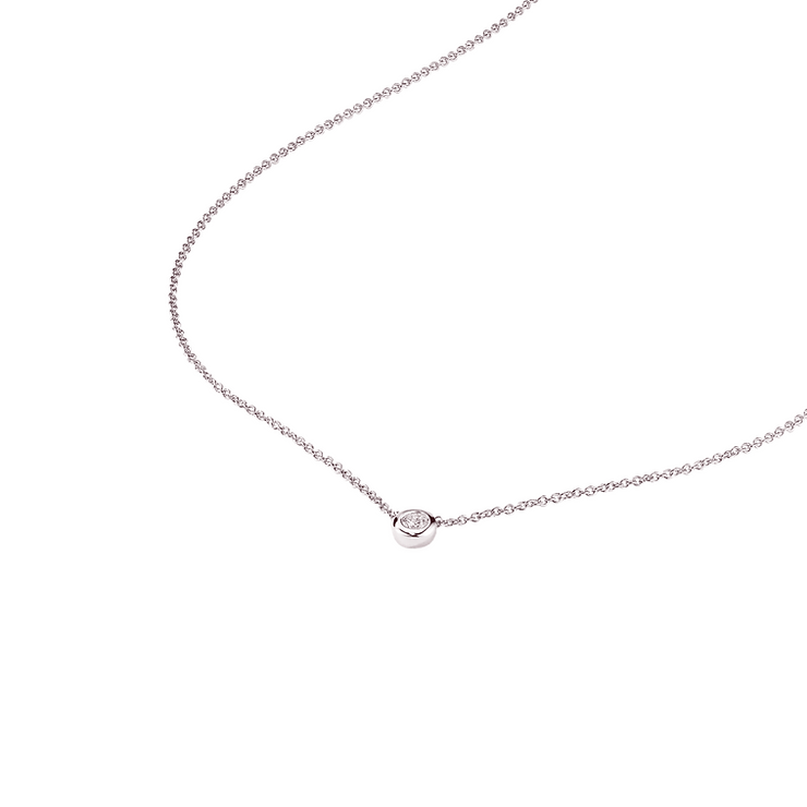 Illuminess™ Sterling Silver 'Light Inside Her' Single Moissanite Stone Choker Necklace BLOOMTINE | Earth Angel HQ