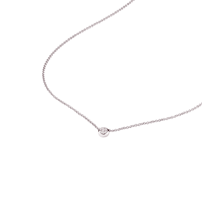 Illuminess™ Sterling Silver 'Light Inside Her' Single Moissanite Stone Choker Necklace BLOOMTINE | Earth Angel HQ