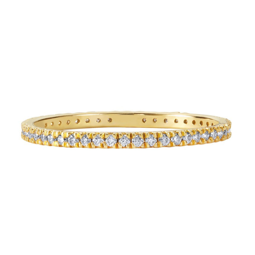 Illuminess™ Gold Vermeil French Pave Eternity Stacking Ring BLOOMTINE | Earth Angel HQ