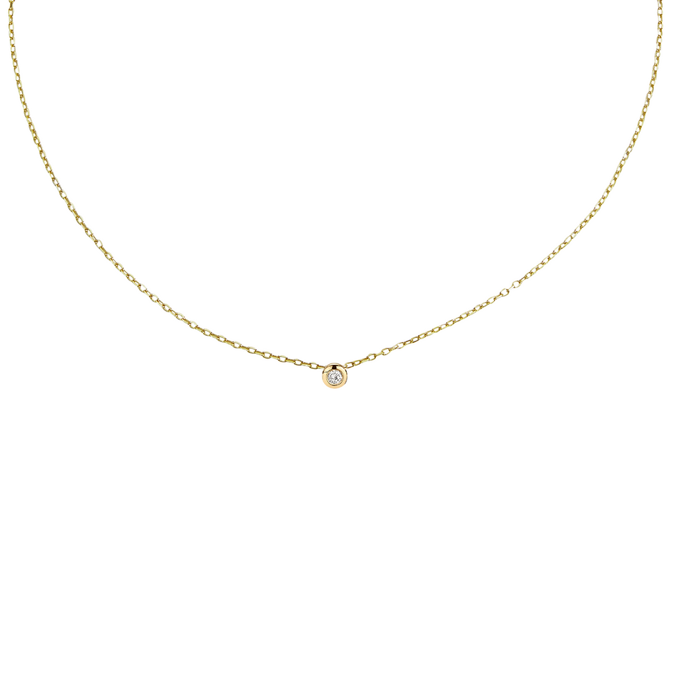 Illuminess™ Gold Vermeil 'Light Inside Her' Single Moissanite Stone Choker Necklace BLOOMTINE | Earth Angel HQ