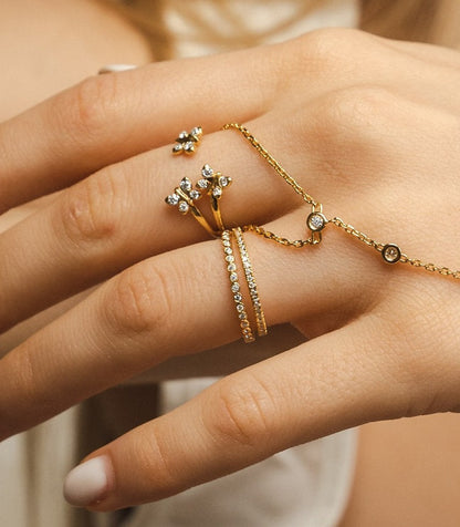 Illuminess™ Gold Vermeil French Pave Eternity Stacking Ring BLOOMTINE | Earth Angel HQ