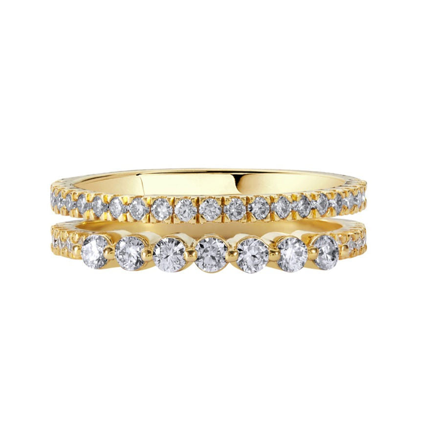 Illuminess™ Gold Vermeil Combi Stack Ring BLOOMTINE | Earth Angel HQ