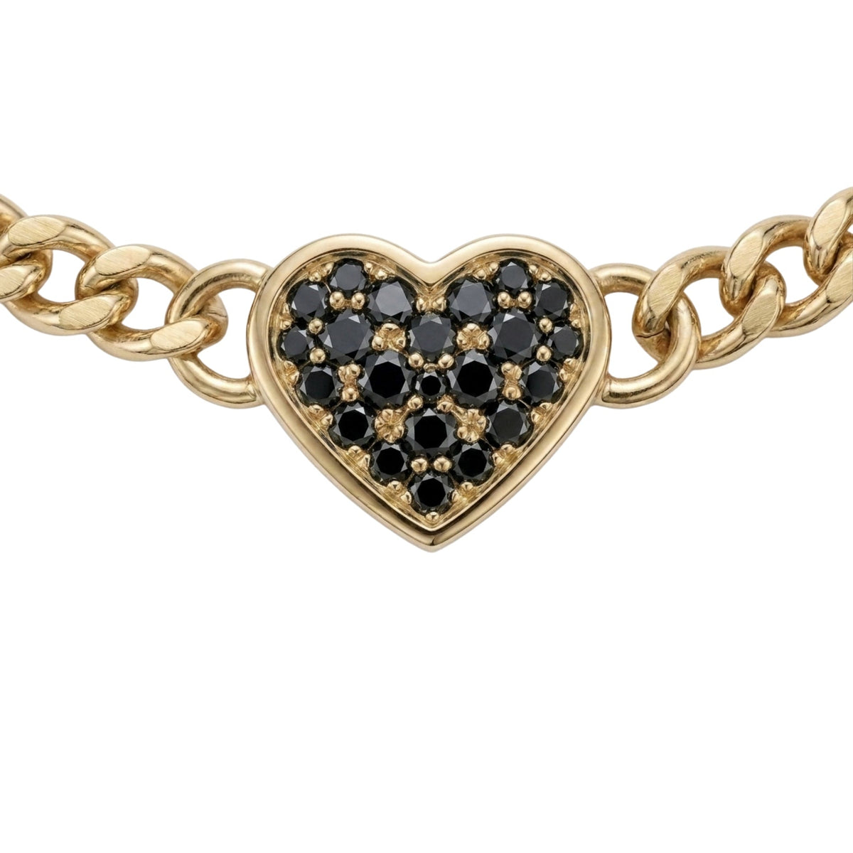 Loves Frequency™ 18K Gold Black Diamond Heart Choker Necklace BLOOMTINE | Earth Angel HQ