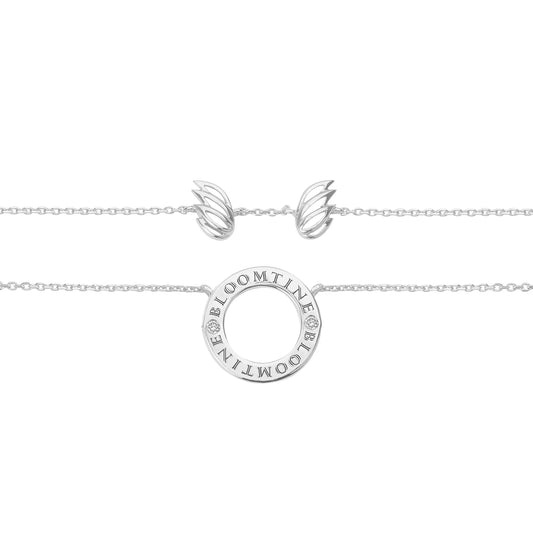 Mini Halo Wings™ Sterling Silver Diamond Angel Necklace BLOOMTINE | Earth Angel HQ