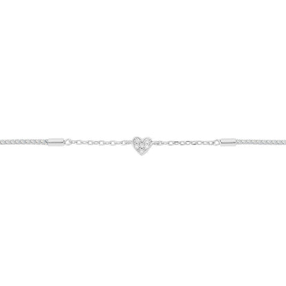 Mini Heart Sterling Silver Silk Cord Bracelet
