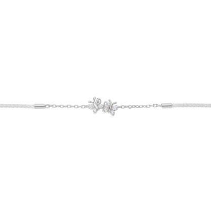 Enchanting Flutterfly™ (Butterfly) Sterling Silver Silk Cord Bracelet BLOOMTINE | Earth Angel HQ