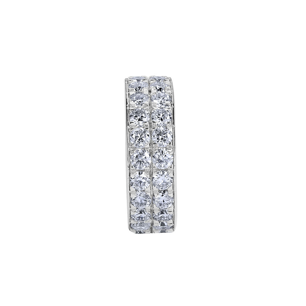 Illuminess™ Premium Sterling Silver Double Ear Cuff. Adjustable sterling silver double ear cuff by BLOOMTINE set with high-brilliance lab moissanites. This tarnish-resistant, hypoallergenic 'no-piercing required' cartilage cuff features a premium white rhodium finish and a signature mantra engraving, offering a secure and non-invasive jewelry gift