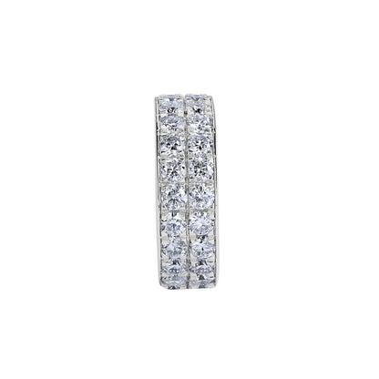 Illuminess™ Premium Sterling Silver Double Ear Cuff. Adjustable sterling silver double ear cuff by BLOOMTINE set with high-brilliance lab moissanites. This tarnish-resistant, hypoallergenic 'no-piercing required' cartilage cuff features a premium white rhodium finish and a signature mantra engraving, offering a secure and non-invasive jewelry gift