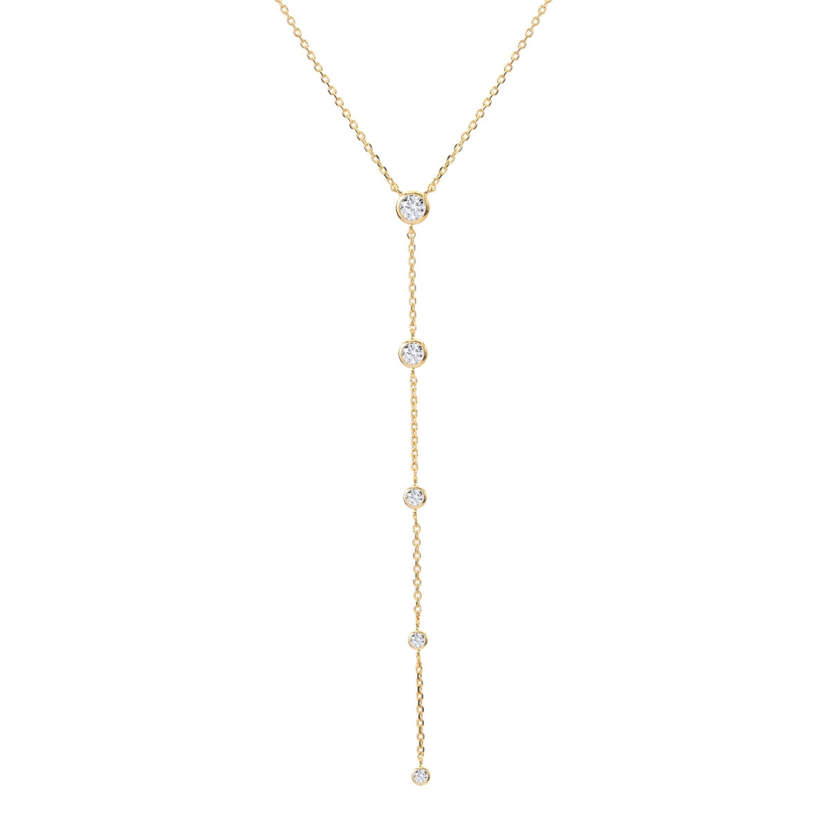 Illuminess™ Gold Vermeil Goddess Sparkle Lariat BLOOMTINE | Earth Angel HQ