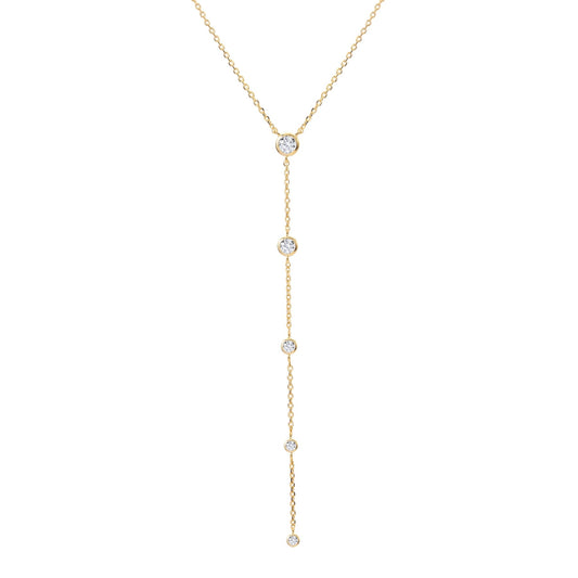 Illuminess™ Gold Vermeil Goddess Sparkle Lariat BLOOMTINE | Earth Angel HQ