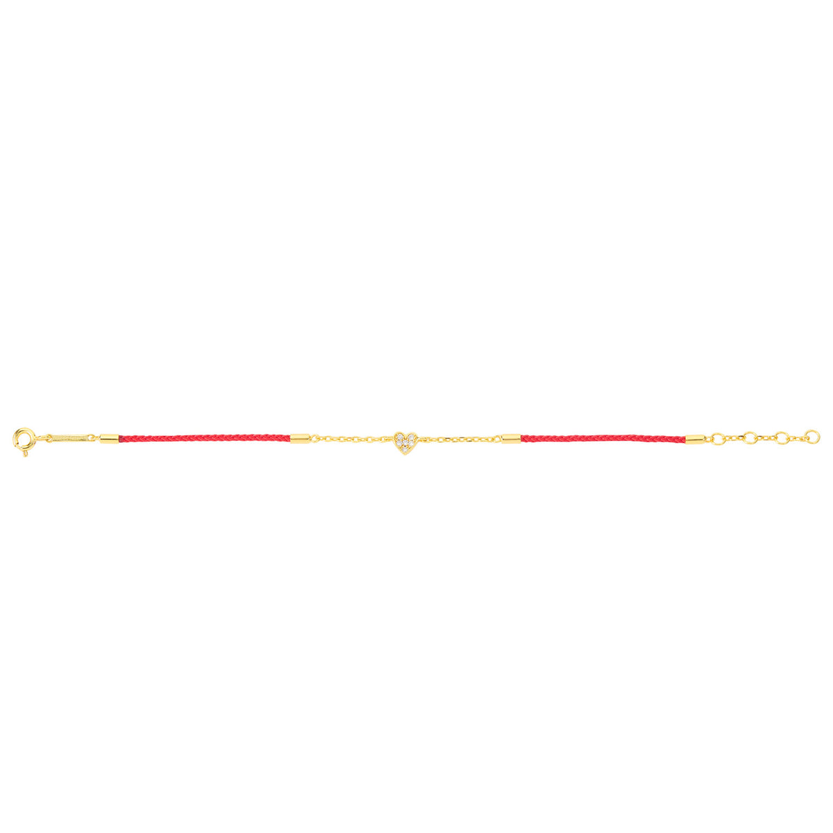 Mini Heart Gold Vermeil Silk Cord Bracelet image 2