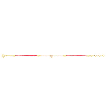 Mini Heart Gold Vermeil Silk Cord Bracelet image 2