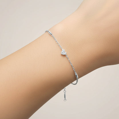 Heart_silk_cord_silver_bracelet_perfect_for_gifting