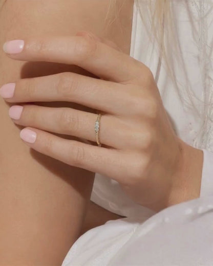 Illuminess™ Sterling Silver Trio Textured Stacking Ring
