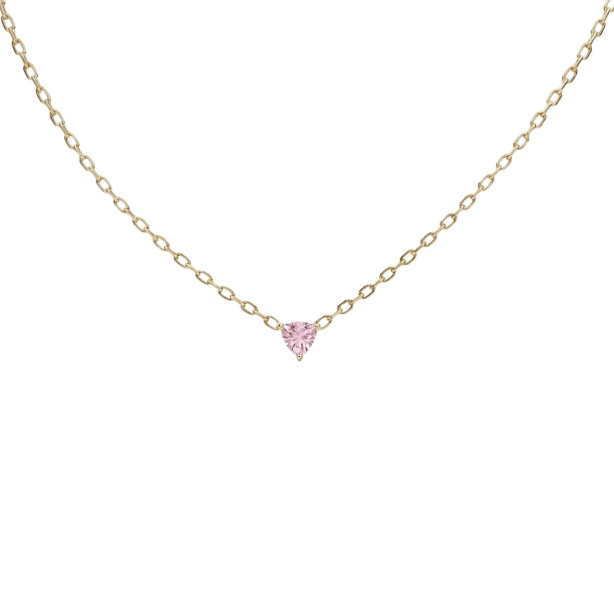 Illuminess™ Gold Vermeil Pink Trillion Necklace BLOOMTINE | Earth Angel HQ