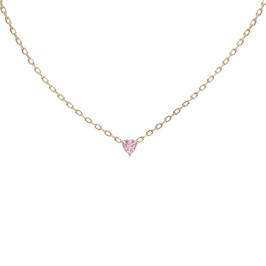 Illuminess™ Gold Vermeil Pink Trillion Necklace BLOOMTINE | Earth Angel HQ